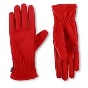NEW ISOTONER women's smartdri fleece wrist gloves in chili